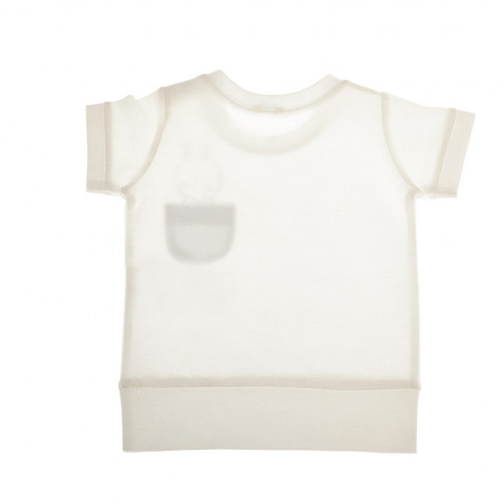Tricou alb de bumbac pentru copii Benetton 130853 2