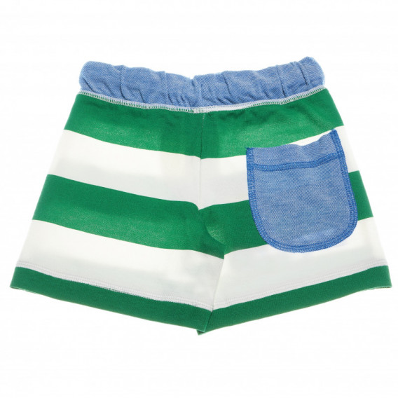 Pantaloni scurți din bumbac verde pentru băieți Benetton 130867 2