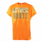 Tricou portocaliu din bumbac pentru băieți, marca Benetton Benetton 130946 