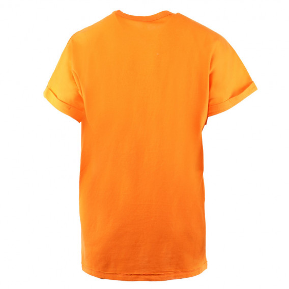 Tricou portocaliu din bumbac pentru băieți, marca Benetton Benetton 130947 2