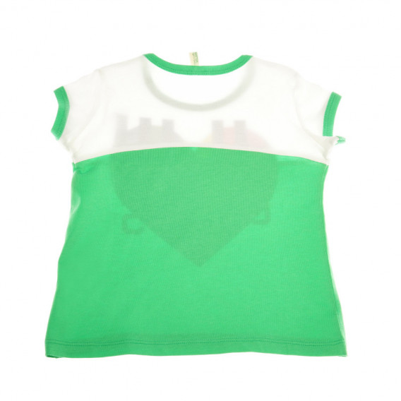 Tricou din bumbac, verde pentru băieți Benetton 130957 2
