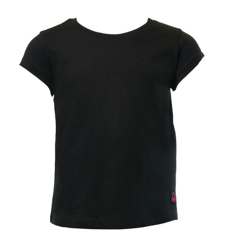 Tricou negru de bumbac pentru fete   130962