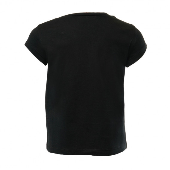 Tricou negru de bumbac pentru fete  Benetton 130963 2