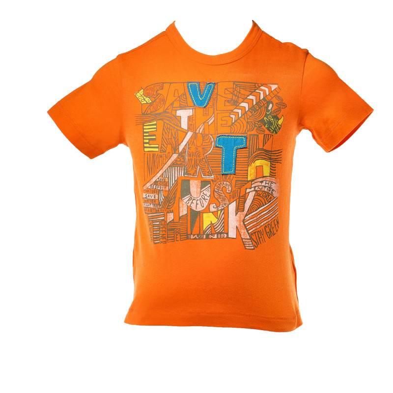 Tricou portocaliu din bumbac pentru băieți   130974
