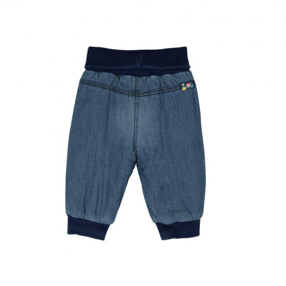Pantaloni din denim cu manșete elastice albaștri închis pentru băieți Boboli 131 2