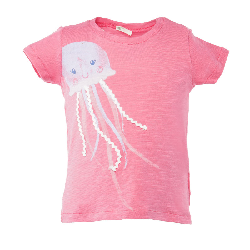 Tricou de bumbac pentru fete, de culoare roz  131027