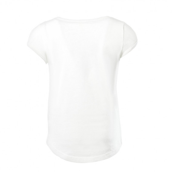 Tricou din bumbac, de culoare albă pentru fete Benetton 131077 2