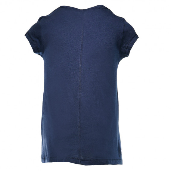Tricou din bumbac pentru fete, de culoare albastră Benetton 131080 2