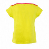 Tricou din bumbac pentru fete, design grafic galben Benetton 131115 2