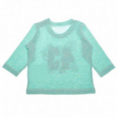 Bluză din bumbac cu mâneci 3/4, pentru copii, verde Benetton 131145 2