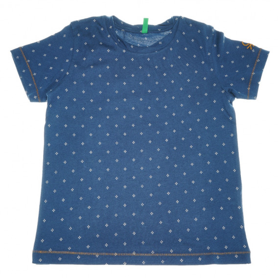 Tricou din bumbac pentru băieți, culoare albastră Benetton 131184 