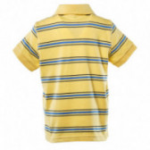 Tricou din bumbac pentru un băiat, galben cu dungi albastre Benetton 131195 2