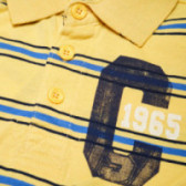 Tricou din bumbac pentru un băiat, galben cu dungi albastre Benetton 131196 3