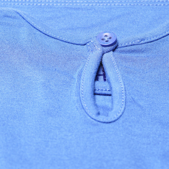 Tricou de bumbac pentru fete, albastru cu aplicații Benetton 131207 4