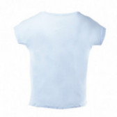 Tricou din bumbac pentru fete, albastru cu franjuri Benetton 131231 2