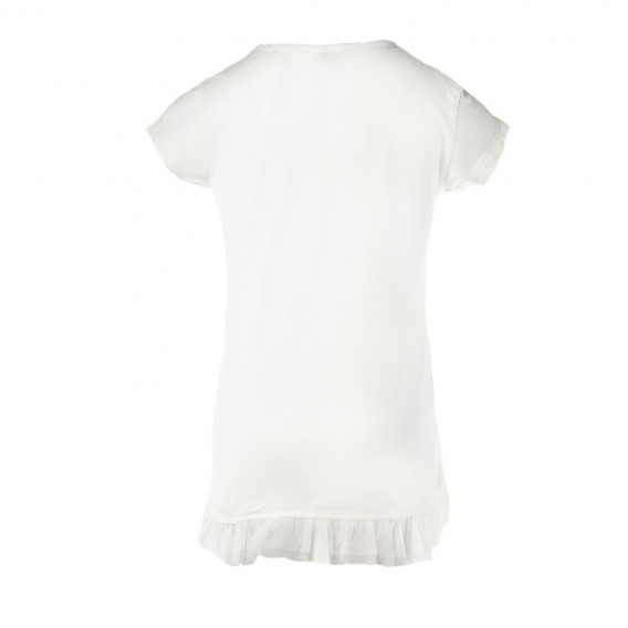 Tricou din bumbac pentru fete, alb Benetton 131238 2