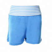 Pantaloni scurți pentru fete, cu talie în dungi, albastru Benetton 131255 