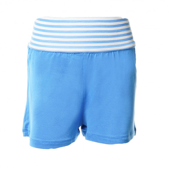 Pantaloni scurți pentru fete, cu talie în dungi, albastru Benetton 131255 