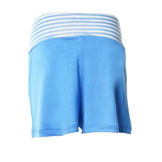 Pantaloni scurți pentru fete, cu talie în dungi, albastru Benetton 131256 2