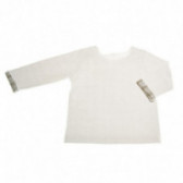 Tricou din bumbac cu mânecă lungă, pentru băieți, alb cu urs Benetton 131302 4