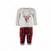 Pijamale de bumbac pentru copii, în gri și roșu Benetton 131332 