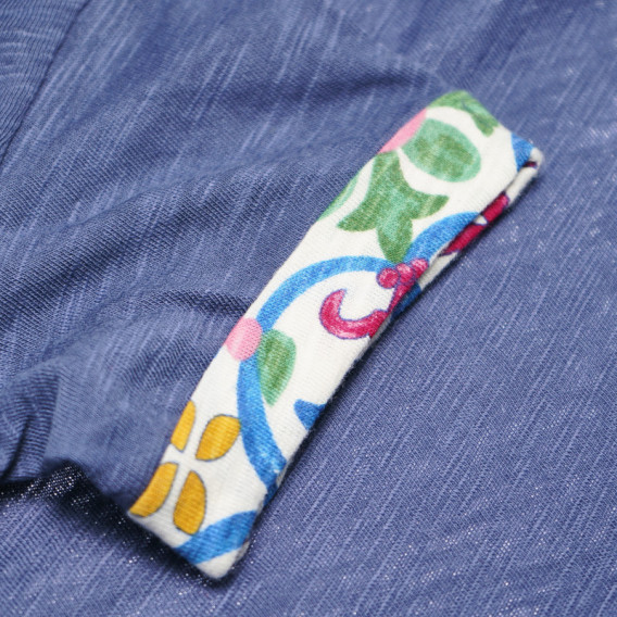 Tricou din bumbac pentru băieți, albastru, cu margine colorată Benetton 131357 4