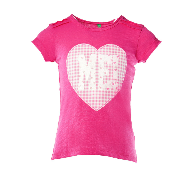 Tricou din bumbac pentru fete, pe roz  131370
