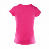 Tricou din bumbac pentru fete, pe roz Benetton 131371 2