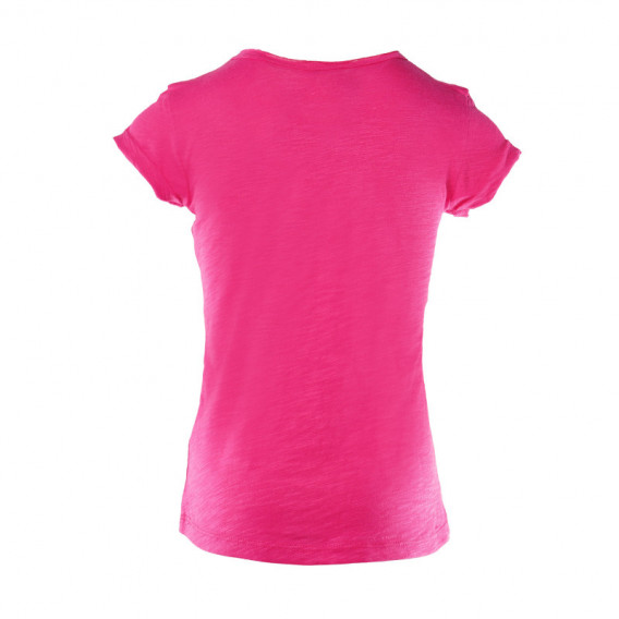 Tricou din bumbac pentru fete, pe roz Benetton 131371 2