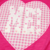 Tricou din bumbac pentru fete, pe roz Benetton 131372 3