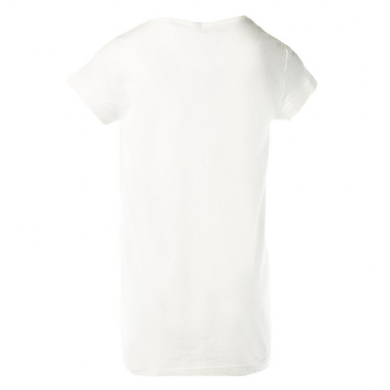 Tricou din bumbac pentru fete, în alb Benetton 131399 2