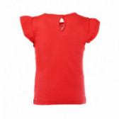 Tricou de bumbac pentru fete, roșu Benetton 131465 2