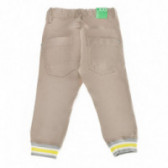 Pantaloni de bumbac pentru băieți, în maro deschis Benetton 131509 2
