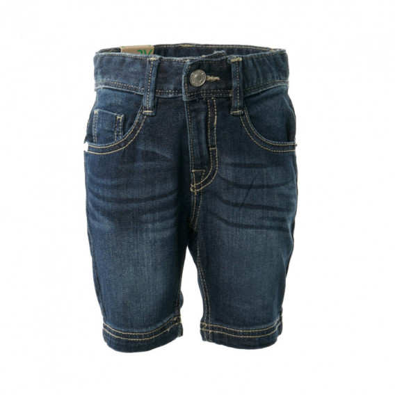 Pantaloni scurți din denim pentru băieți, albastru cu efect Benetton 131536 