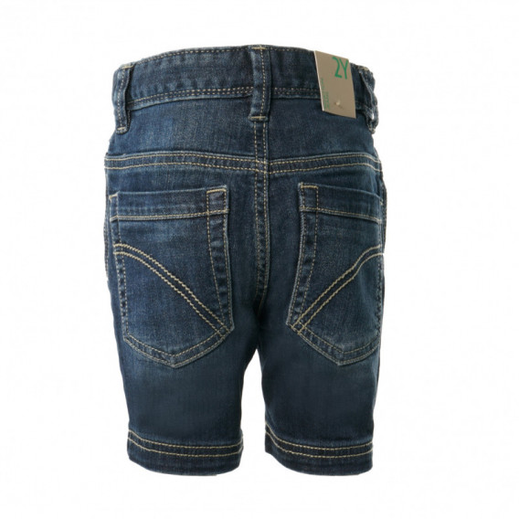 Pantaloni scurți din denim pentru băieți, albastru cu efect Benetton 131537 2