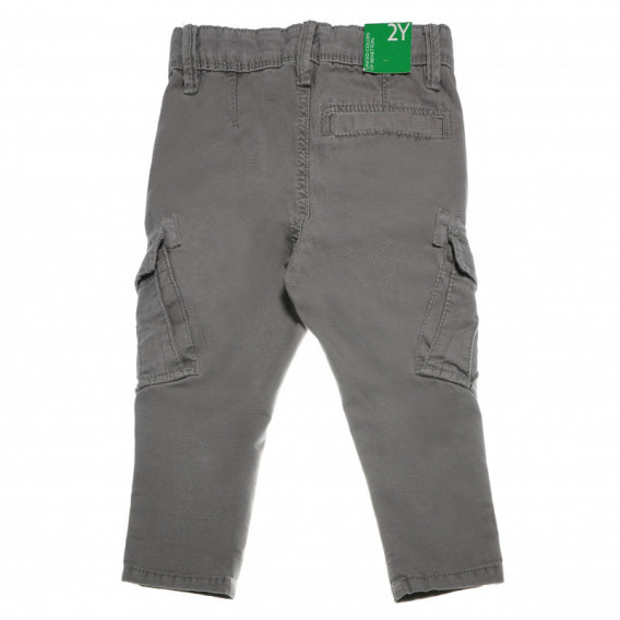 Pantaloni de bumbac pentru băieți, maro cenușiu Benetton 131593 2