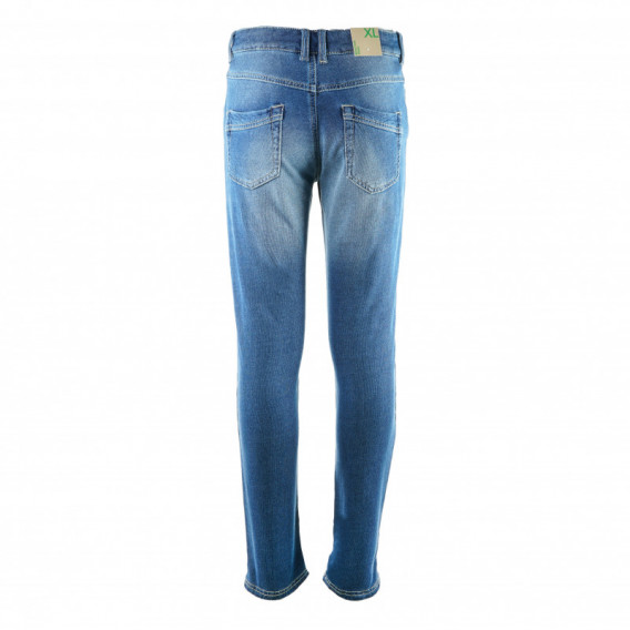 Pantaloni de bumbac, albastru turcoaz, pentru fete Benetton 131597 2