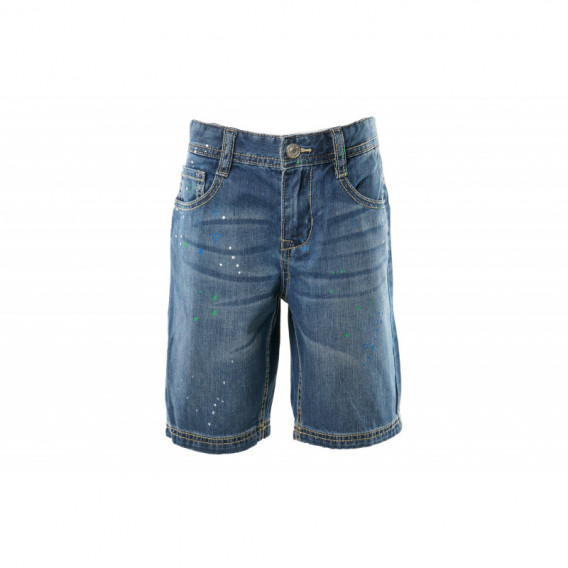Pantaloni scurți din denim albastru, cu aspect purtat Benetton 131604 
