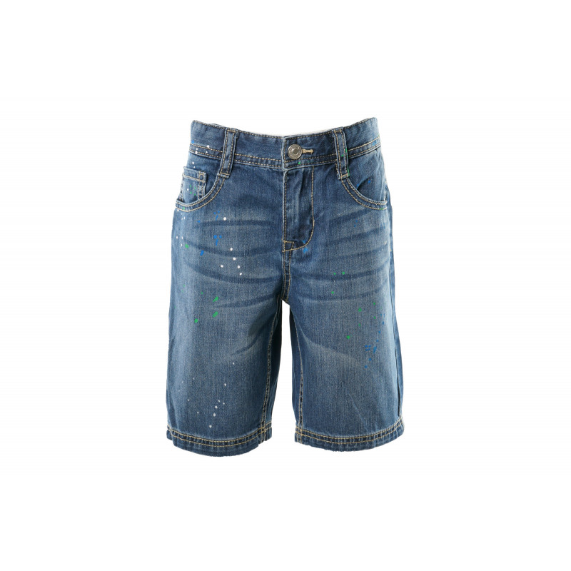Pantaloni scurți din denim albastru, cu aspect purtat  131604
