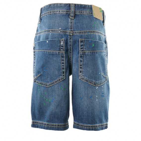 Pantaloni scurți din denim albastru, cu aspect purtat Benetton 131605 2