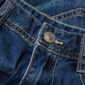 Pantaloni scurți din denim albastru, cu aspect purtat Benetton 131606 3