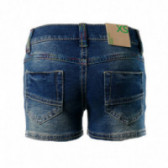 Pantaloni scurți din denim, de culoare albastră cu curcubeu, pentru fete Benetton 131615 2