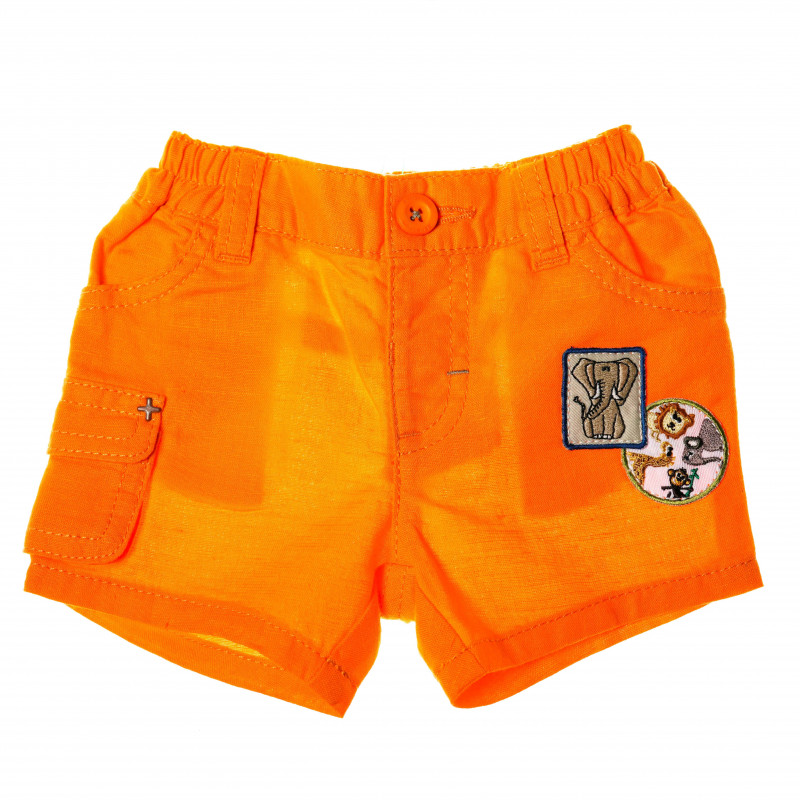 Pantaloni scurți, portocalii cu aplicație, pentru copii  131621