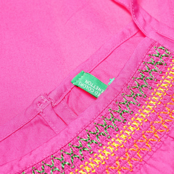 Salopetă de bumbac pentru fete, roz Benetton 131629 3