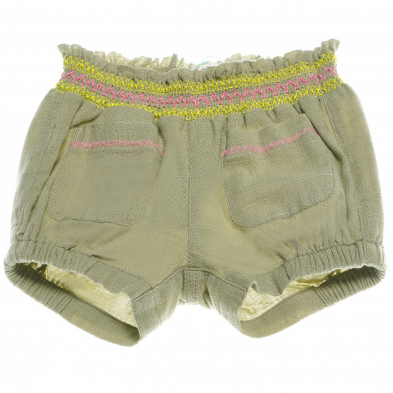 Pantaloni scurți, verzi, din bumbac subțire, pentru fetițe Benetton 131674 
