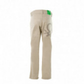 Pantaloni de bumbac pentru băieți, bej deschis Benetton 131758 2