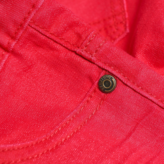 Pantaloni pentru fete, roșu aprins Benetton 131817 3