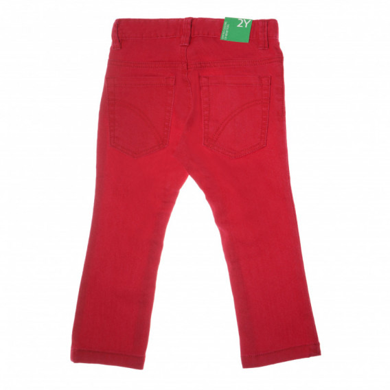 Pantaloni pentru fete, roșu aprins Benetton 131818 4