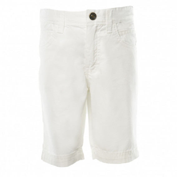 Pantaloni scurți de bumbac pentru băieți, alb Benetton 131880 