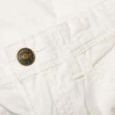 Pantaloni scurți de bumbac pentru băieți, alb Benetton 131882 3